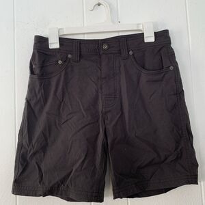 Prana Brion Shorts Mens 30 X 7 Dark Charcoal Grey Stretch Chino Outdoors Hiking